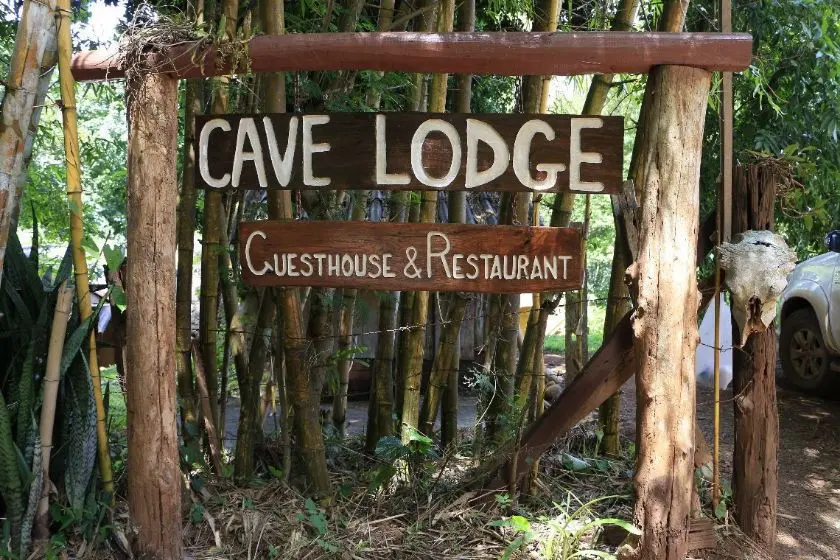 The Cave Lodge restaurant and verandah