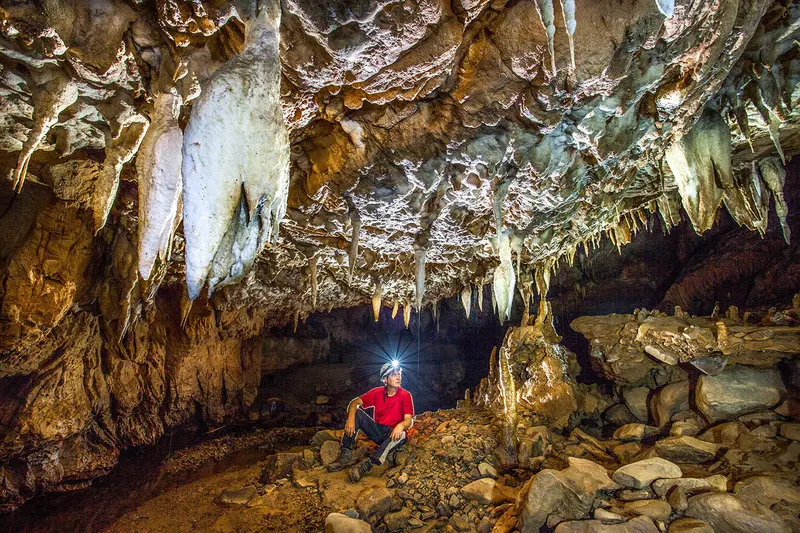 Stalactites and flowstone