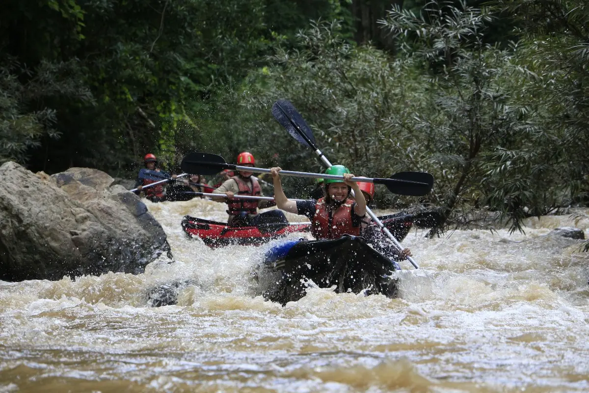 White water kayaking near Cave Lodge